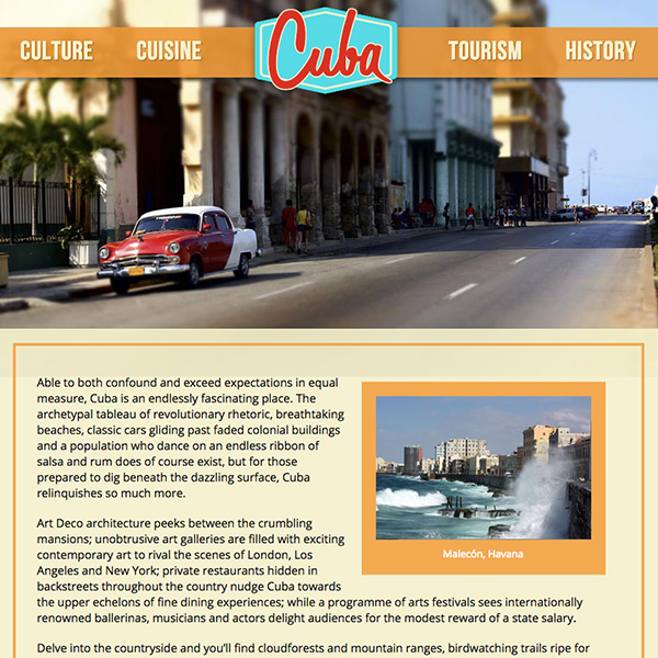 level 3 html project about Cuba